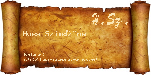 Huss Szimóna névjegykártya